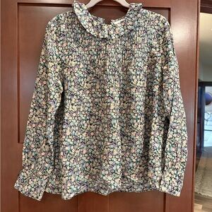 Doen Floral Ruffle Neck Blouse - Multicolor